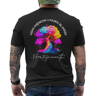 Asian American Pacific Islander Heritage Colorful Tree Men's T-shirt Back Print - Seseable