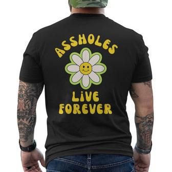 Assholes Live Forever Men's T-shirt Back Print - Monsterry