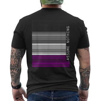 Assume Nothing Asexual Ace Pride Aromantic Asexuality Pride Men's T-shirt Back Print - Monsterry UK