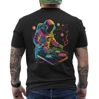 Astronaut Dj Djing In Space Edm Cool Graphic Men's T-shirt Back Print | Mazezy