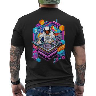 Astronaut Dj Djing In Space Edm Cool Graphic T Men's T-shirt Back Print - Monsterry UK