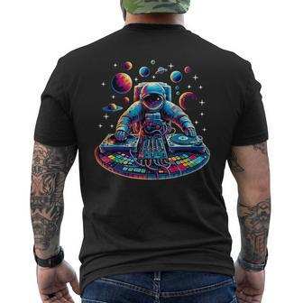 Astronaut Dj Planets Djing In Space Men's T-shirt Back Print - Monsterry CA