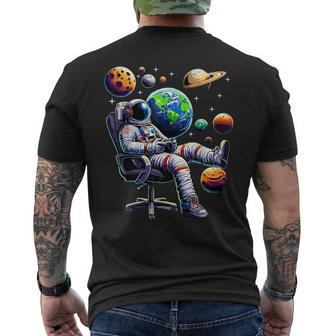 Astronaut Gamer Space Gaming System Planets Men's T-shirt Back Print | Mazezy AU