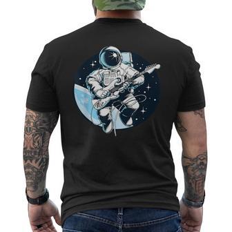 Astronaut Playing Guitar In Space Suit Graphic Men's T-shirt Back Print - Monsterry UK