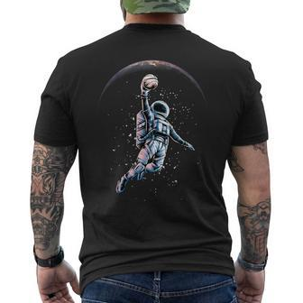 Astronaut Slam Dunk Space Basketball Lover Cool Universe Men's T-shirt Back Print - Monsterry