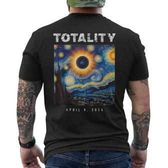 Astronomy Lovers Total Solar Eclipse 2024 Totality 040824 Men's T-shirt Back Print | Mazezy