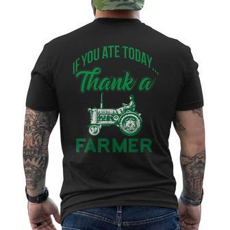 If You Ate Today Thank A Farmer Support Your Local Farm Men's T-shirt Back Print - Monsterry