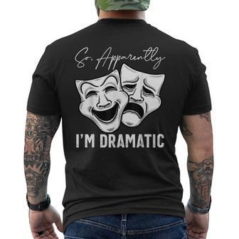 Theater Lover Drama Student Musical Actor Drama Men's T-shirt Back Print | Mazezy