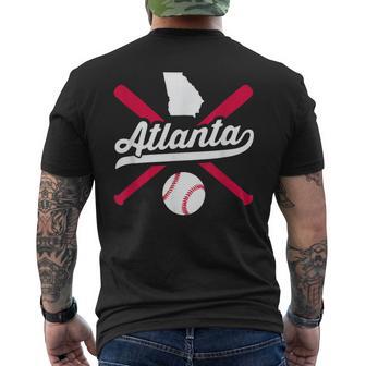 Atlanta Baseball Vintage Georgia State Pride Love City Dark Men's T-shirt Back Print - Monsterry DE