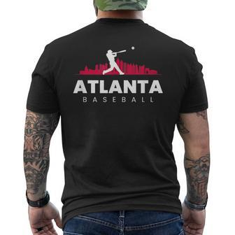 Atlanta Baseball Vintage Minimalist Retro Baseball Lover Men's T-shirt Back Print - Monsterry