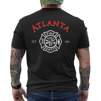 Atlanta Georgia Fire Rescue Department Firefighters Men's T-shirt Back Print - Monsterry