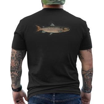 Atlantic Salmon Vintage Illustration Da Vinci Style Fishing Men's T-shirt Back Print - Monsterry CA