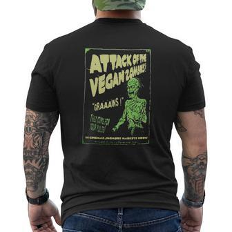 Attack Of Vegan Zombie For Vegetarian In Halloween Mens Back Print T-shirt - Seseable