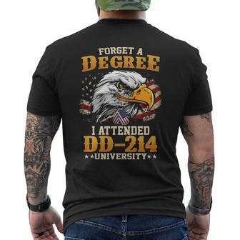 Attended Dd214 University Men's T-shirt Back Print | Mazezy