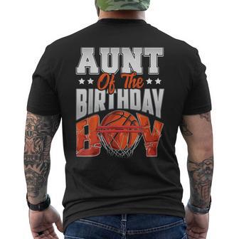 Aunt Basketball Birthday Boy Family Baller B-Day Party Men's T-shirt Back Print - Monsterry DE