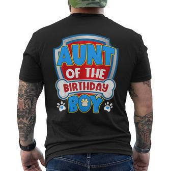Aunt Of The Birthday Boy Dog Paw Family Matching Men's T-shirt Back Print - Seseable