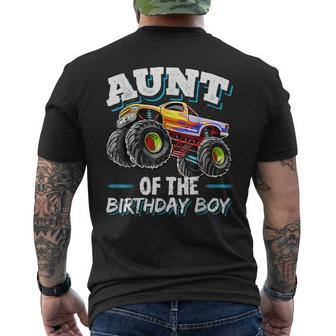 Aunt Of The Birthday Boy Monster Truck Birthday Party Men's T-shirt Back Print | Mazezy UK