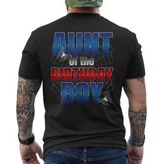 Aunt Of The Birthday Boy Spider Web Family Matching Men's T-shirt Back Print - Thegiftio UK