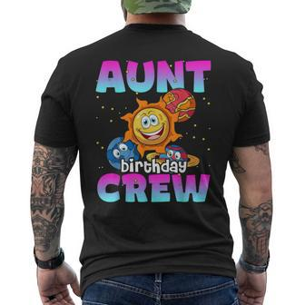 Aunt Birthday Crew Outer Space Planets Galaxy Bday Party Men's T-shirt Back Print - Monsterry AU