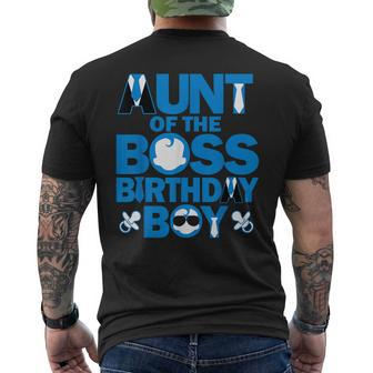 Aunt Of The Boss Birthday Boy Baby Family Party Decorations Men's T-shirt Back Print | Mazezy