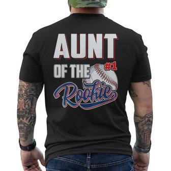 Aunt Of Rookie 1 Years Old Team 1St Birthday Baseball Men's T-shirt Back Print | Mazezy