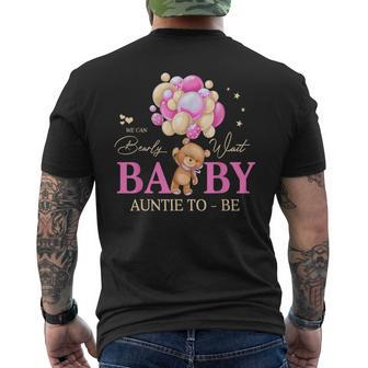 Auntie We Can Bearly Wait Baby Shower Bear Family Matching Men's T-shirt Back Print - Seseable