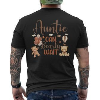Auntie Can Bearly Wait Bear Gender Neutral Boy Baby Shower Men's T-shirt Back Print - Seseable