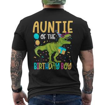 Auntie Of The Birthday Boy Family Matching Dinosaur Squad Men's T-shirt Back Print - Thegiftio