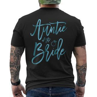 Auntie Of The Bride With Ring Teal Men's T-shirt Back Print - Monsterry DE