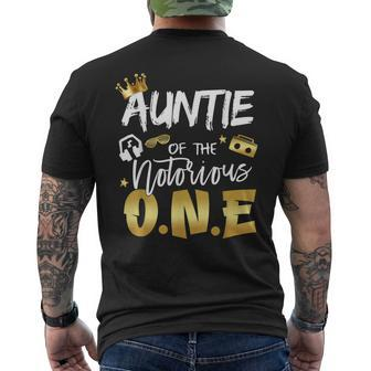Auntie Of The Notorious One Old School Hip Hop 1St Birthday Men's T-shirt Back Print - Monsterry UK