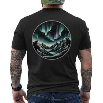 Aurora Borealis Mountain Northern Lights Nature Wonder Men's T-shirt Back Print - Thegiftio UK