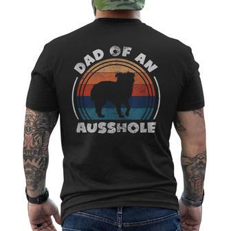Aussie Dad Of An Ausshole Australian Shepherd Owner Vintage Men's T-shirt Back Print - Monsterry AU