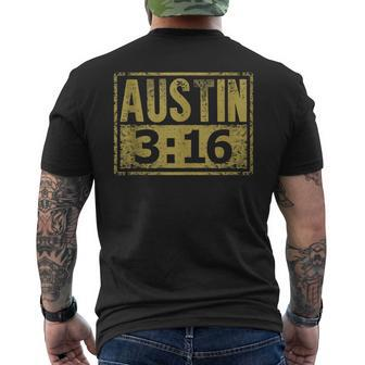 Austin 3 16 Classic American Distressed Vintage Men's T-shirt Back Print - Thegiftio UK