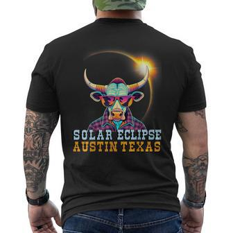 Austin Texas 2024 Solar Eclipse 40824 Total Eclipse Men's T-shirt Back Print - Seseable