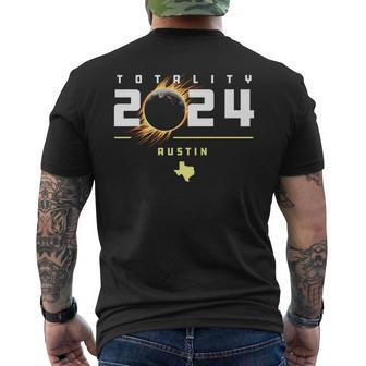 Austin Texas 2024 Total Solar Eclipse Men's T-shirt Back Print | Mazezy
