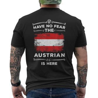 Austria Austrian Flag Have No Fear Austrian Is Here Men's T-shirt Back Print - Monsterry AU