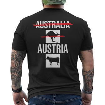 Austria Nicht Australia Österreich Kuh Nicht Känguru T-Shirt mit Rückendruck - Seseable