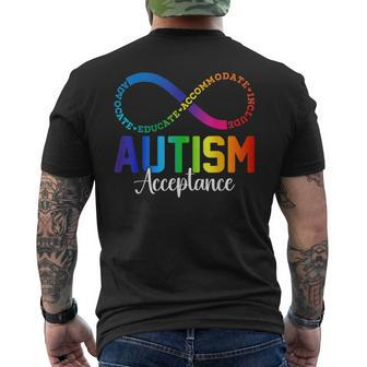 Autism Awareness Acceptance Infinity Symbol Women Men's T-shirt Back Print | Mazezy