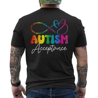 Autism Awareness Acceptance Infinity Symbol Women Men's T-shirt Back Print - Seseable