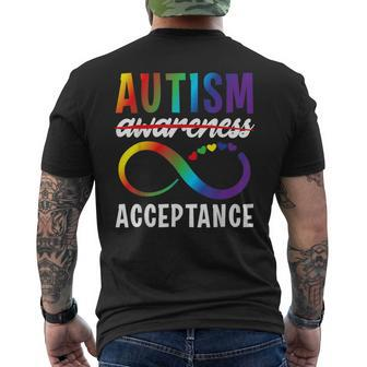 Autism Awareness Acceptance Not Awareness Autistic Child Men's T-shirt Back Print - Thegiftio UK