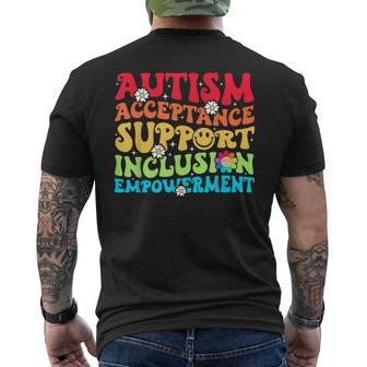 Autism Awareness Acceptance Support Inclusion Empowerment Men's T-shirt Back Print | Mazezy