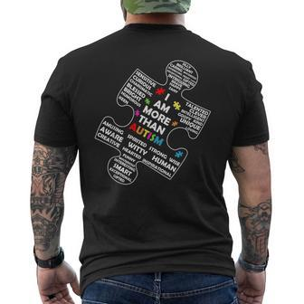 I Am More Than Autism Awareness Asd Puzzle Piece Support Men's T-shirt Back Print | Mazezy DE