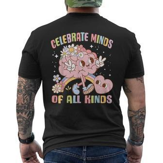 Autism Awareness Celebrate Minds Of All Kinds Neurodiversity Men's T-shirt Back Print - Seseable