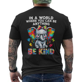 Autism Awareness Elephant Puzzle Autism Men's T-shirt Back Print - Monsterry AU