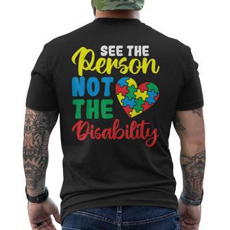 Autism Awareness Month See The Person Not The Disability Men's T-shirt Back Print - Monsterry DE