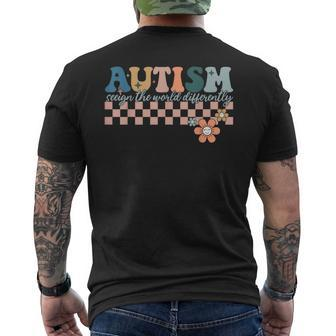 Autism Awareness Autism Seeing The World Differently Men's T-shirt Back Print - Seseable