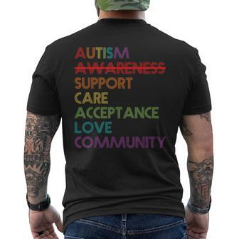 Autism Awareness Support Care Acceptance Accept Understand Men's T-shirt Back Print | Mazezy