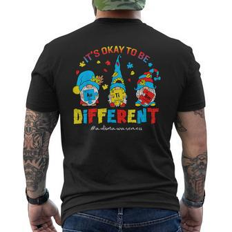 Autism Awareness Three Gnomes Autism It's Ok To Be Different Men's T-shirt Back Print - Monsterry AU