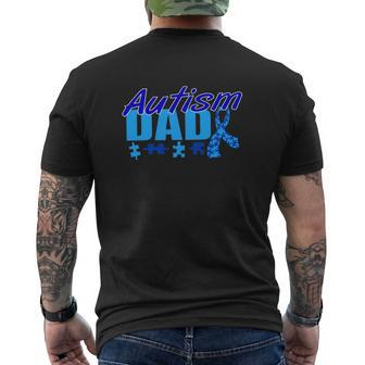 Autism Dad Awareness Ribbon Mens Back Print T-shirt | Mazezy CA
