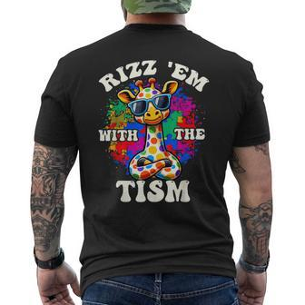 Autism Rizz Em With The Tism Meme Autistic Giraffe Men's T-shirt Back Print - Seseable